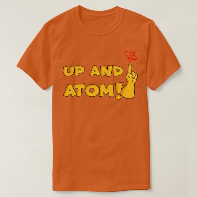 Camiseta Para cima e ATOM (Frente do Design)
