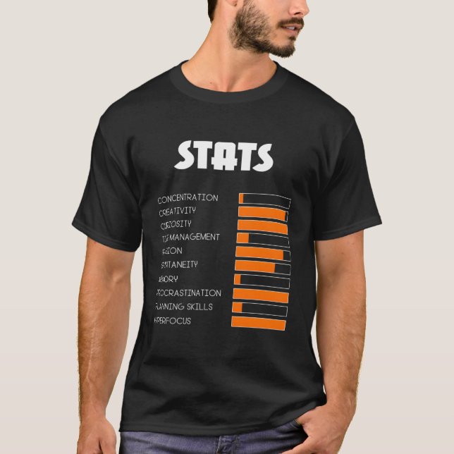 Camiseta Para Crianças Com Neurodiversidade Adhd Stats Home (Frente)