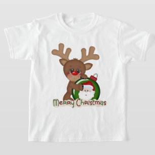 Camiseta para crianças do Natal Reindeer Holiday