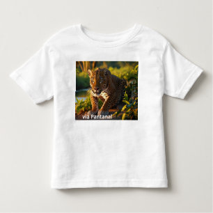 Camiseta para Crianças em Jersey Fina Onça Pintada