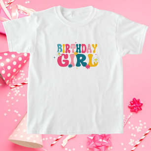 Camiseta Para Crianças, Garota Bonita de Aniversário