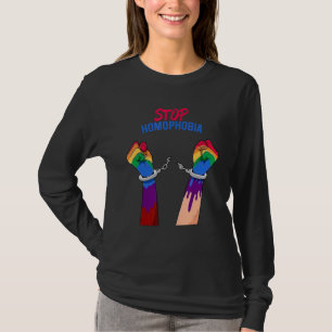 Camiseta Pára de homofobia Lgbt Direita Costumado
