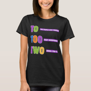 Camiseta Para Duas Gramáticas Demasiadas - Engraçado Homofo