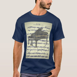 Camiseta Para Elisa Beethoven Partitura para Piano Visual V