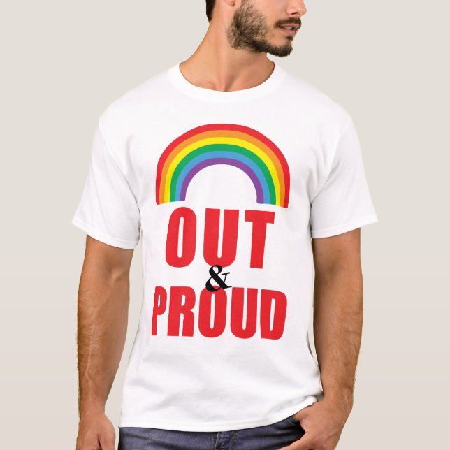 Camiseta Para fora e t-shirt orgulhoso (Frente)