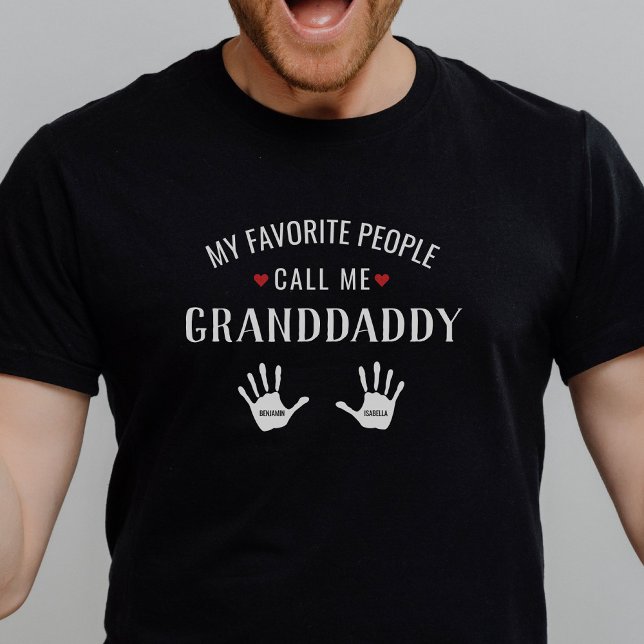 Camiseta Para GrandPai com 2 nomes de Netos Personalizados (Criador carregado)