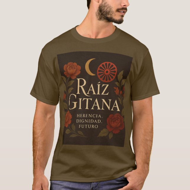 Camiseta para Hombre "Raíz Gitana" (Frente)