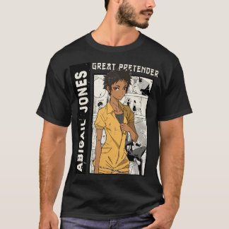 Camiseta Para Homens Abigail Jones, Excelente Pretender Ani