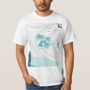 Camiseta para homens cor do mar bege