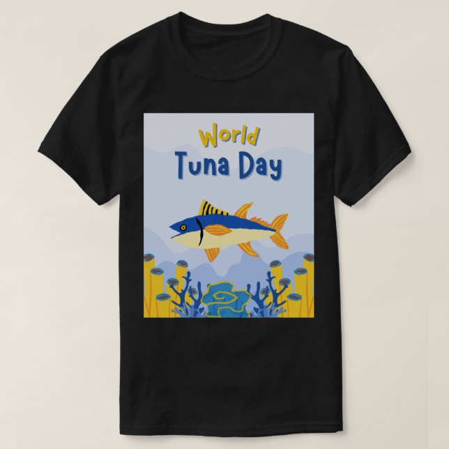 Camiseta para homens dia mundial do atum  (Frente do Design)