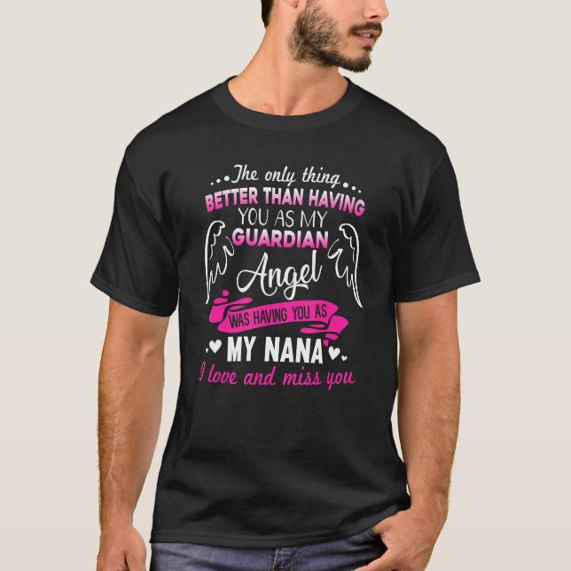 Camiseta Para Homens Perderam Nana, Nana Guardian Angel Em  (Frente)
