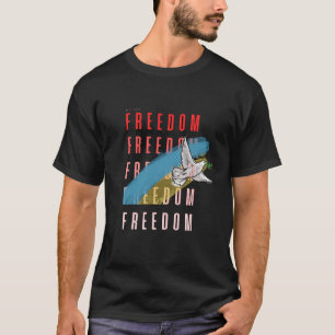 Camiseta para homens Pombo da Liberdade e Paz