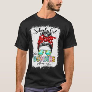 Camiseta Pará Life Schools Out For Summer Messaging Bun Las