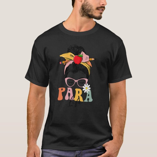 Camiseta Para Life Welcome Back To School Boho Messy Bun (Frente)