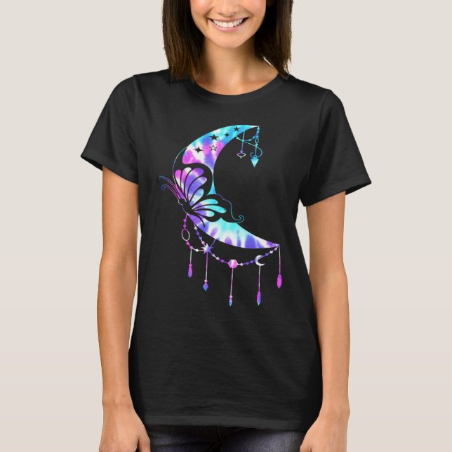 Camiseta para Mãe Crescent Moon Butterfly Mandala (Frente)
