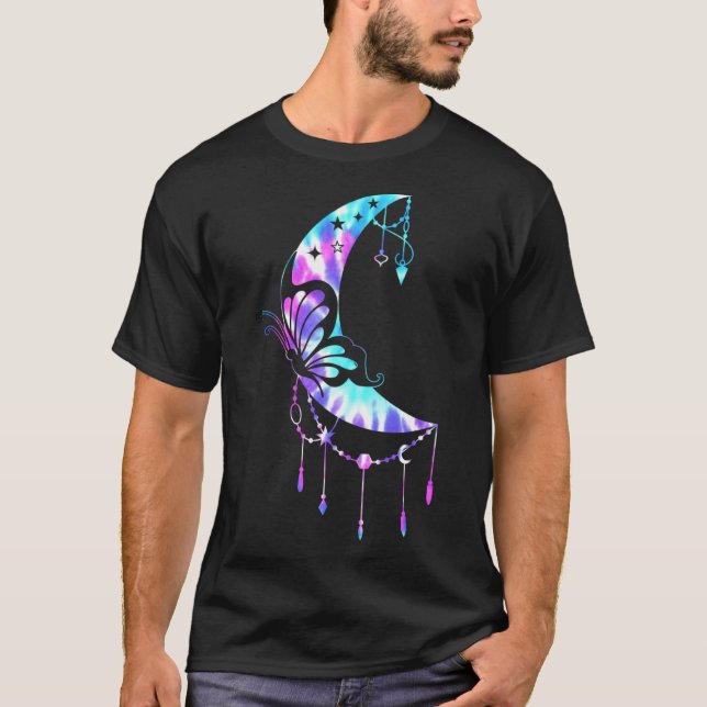 Camiseta para Mãe Crescent Moon Butterfly Mandala (Frente)