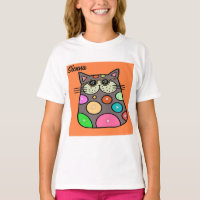 Camiseta para Menina com Gato Louco
