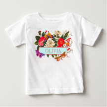Camiseta para meninas BEBÊS NOMES FLORES DE JAPONÊ