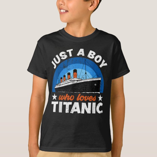 Camiseta Para Meninos que adoram o RMS Titanic T-Shirt (Frente)