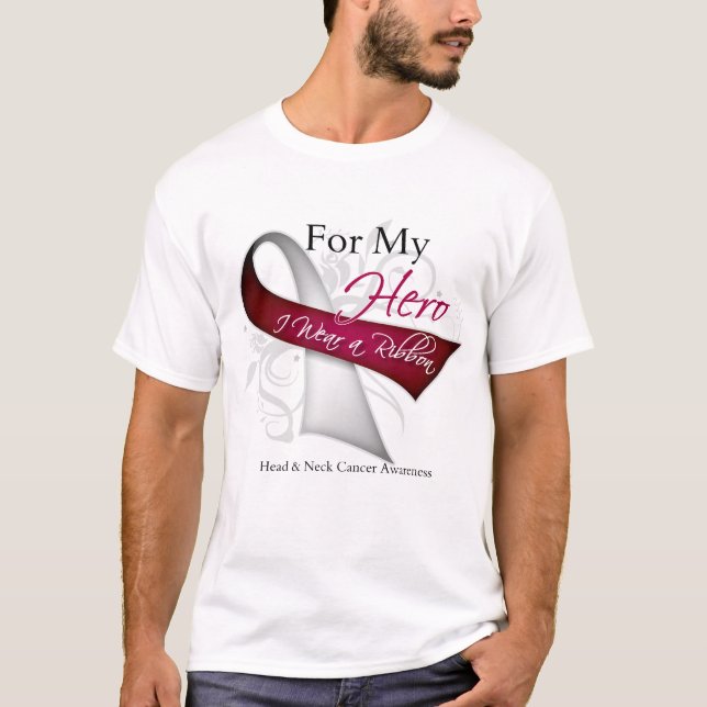Camiseta Para meu herói eu visto um cancer do pescoço da (Frente)