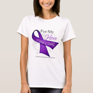 Camiseta Para meu herói eu visto uma fita Leiomyosarcoma