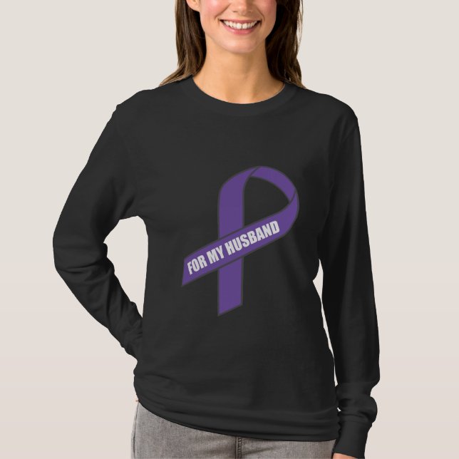 Camiseta Para meu marido (fita roxa) (Frente)