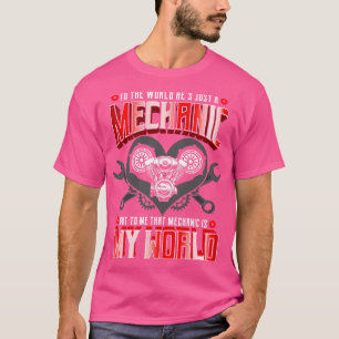 Camiseta Para Mim Que Mecânico É Meu Pai Pai Do Mundo