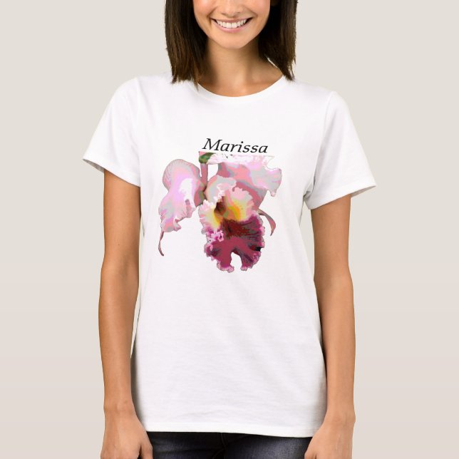 Camiseta para Mulher com Orquídea Rosa (Frente)