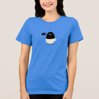 Camiseta para Mulheres - Gato Preto Fofo em uma Xí