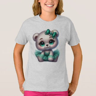 Camiseta para niña con diseño de oso