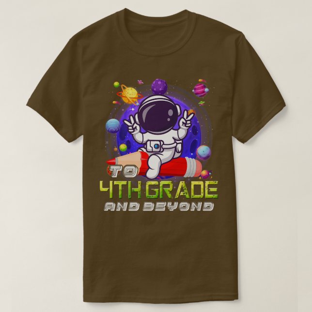 Camiseta Para O 4º Grau E Além Do Astronauta De Volta À Esc (Frente do Design)
