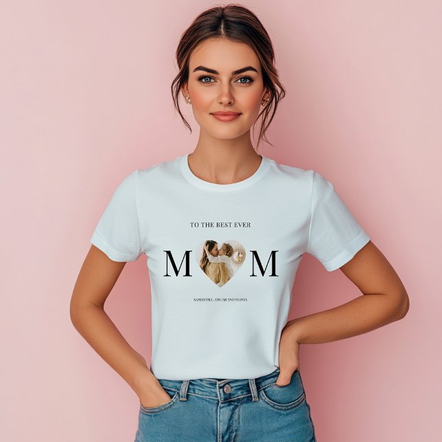 Camiseta Para o coração fotográfico da melhor mãe (Criador carregado)