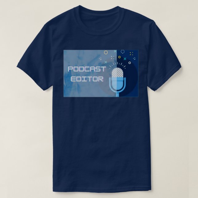 Camiseta para o editor de áudio e podcast (Frente do Design)