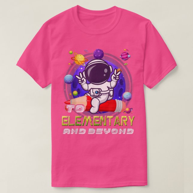 Camiseta Para O Elementar E Além Do Astronauta De Volta À E (Frente do Design)