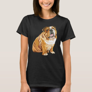 Camiseta Para o inglês Bulldog Dog Pop Art