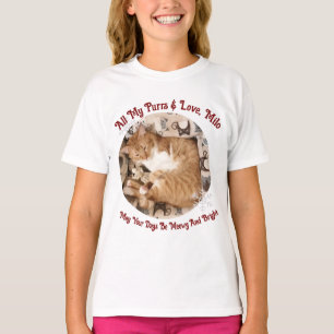 Camiseta Para o Natal, Meowy And Bright, Foto de Gato ,