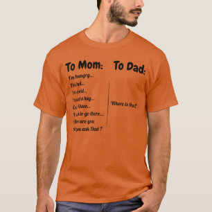 Camiseta Para o Papai Onde Está Momo Mamãe Estou com Fome E