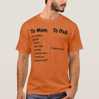 Camiseta Para o Papai Onde Está Momo Mamãe Estou com Fome E