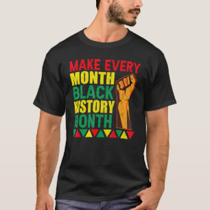 Camiseta pára o racismo, beba tee, todos os meses, história