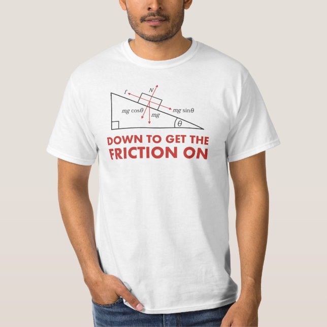 Camiseta Para obter para baixo a fricção no diagrama da (Frente)