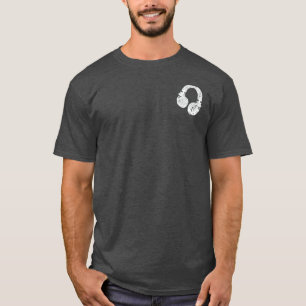 Camiseta para os fones de ouvido DJ..