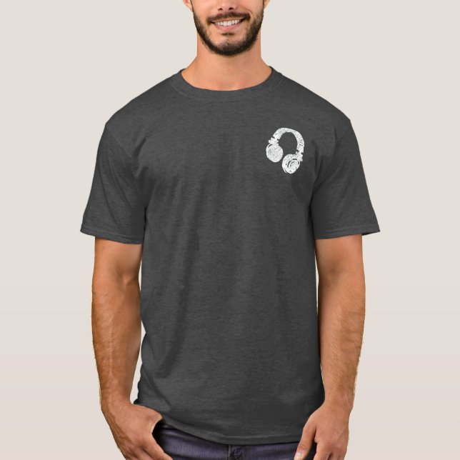 Camiseta para os fones de ouvido DJ.. (Frente)