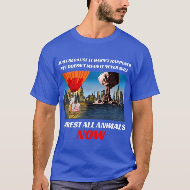 Camiseta para pessoas com muito medo de animais (Frente)