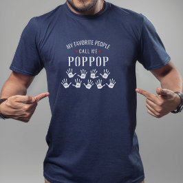Camiseta Para pop-pop com nomes de Netos personalizados