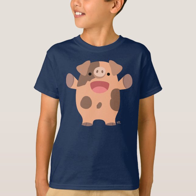 Camiseta para Porcos de Cartoon Bonitos (Frente)