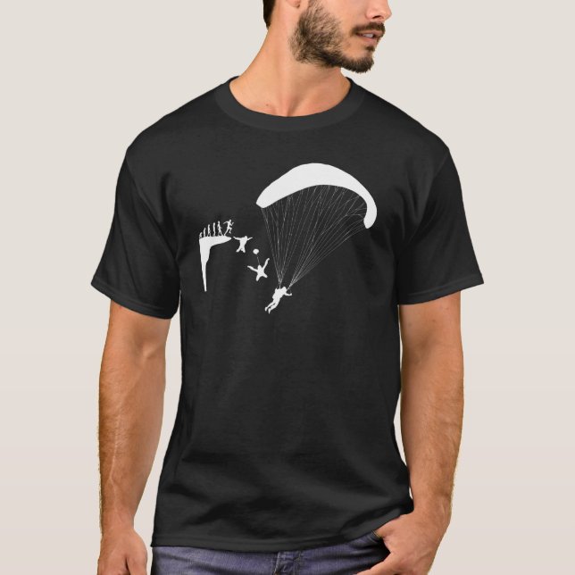 Camiseta Pára-quedismo Evolution Parágrafo Escada Salto de  (Frente)