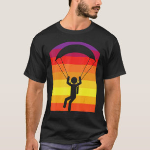 Camiseta Pára-quedista engraçado retrô sol paraquedismo