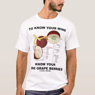 Camiseta Para saber seu vinho (bagas da uva para vinho)
