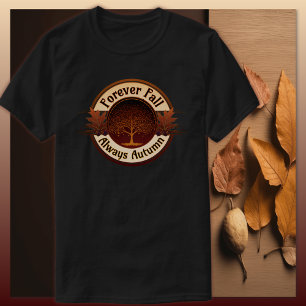 Camiseta Para sempre, Adulto de Árvore Sempre de Outono