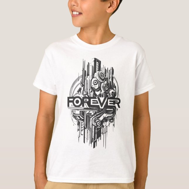 Camiseta Para sempre. Design de tipografia (Frente)